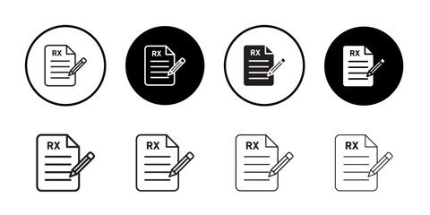 RX icon Line Art Logo set