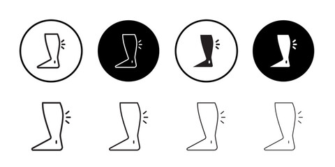 Shin pain icon Line Art Logo set