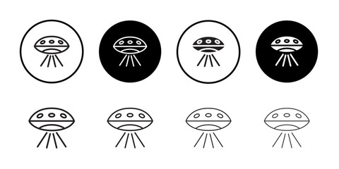 UFO icon Line Art Logo set