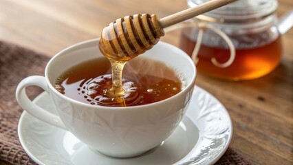 cup of tea with honey