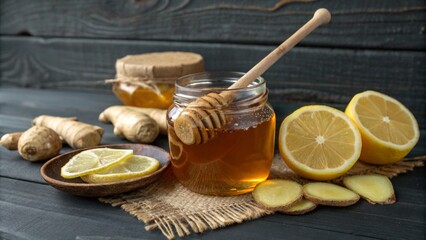 Fototapeta premium honey and lemon