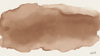 Obraz premium color 2025 Mocha Mousse nature background. Abstract brown watercolor splash on light background.