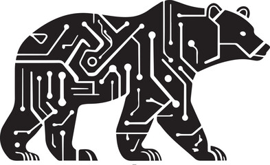 Bear Silhouette vector cartoon on white background