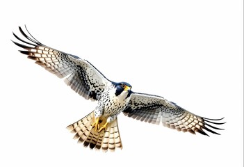 Fototapeta premium Flying Falcon isolated white background.