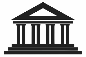 Black Silhouette Vector Bank Building Icon