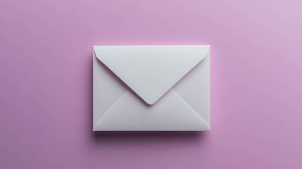 Message of Love: A White Envelope on a Purple Background