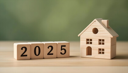 2025 Real Estate New Home Purchase, Wooden House Model