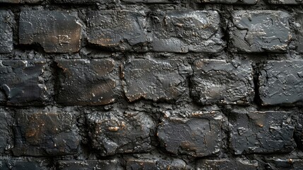 Dark, textured brick wall background.