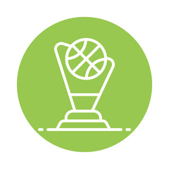 Basketball Trophy  Vector Gylph Circle Icon. Eps 10 File