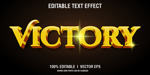  victory vector 3d text effect with modern style design
