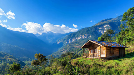 mountain house in the mountains