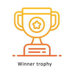 Winner Trophy Vector Gradient Outline Icon. Eps 10 File