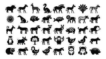 Obraz premium Animals related icon editable stroke outline set of different types small icons isolated on white background flat vector illustration