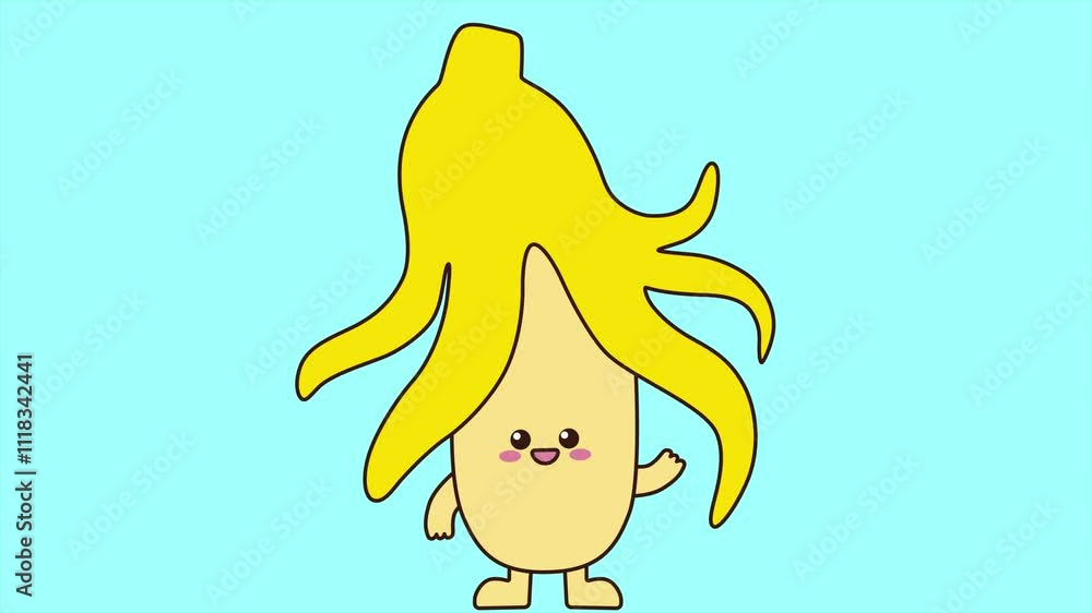 Poster funny banana. abstract loop animation