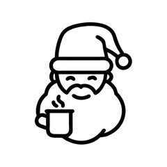 santa claus with a glass of milk