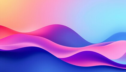 Fototapeta premium Abstract background with smooth undulating wave patterns that transition through a spectrum of colors. Start with deep blues and purples at the base gradually shifting to warm oranges yellows.