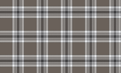 Obraz premium Plaid fabric pattern, grey, black, white, fashionable seamless for textiles, and for designing clothes, skirts, pants or decorative fabrics. Vector illustration.
