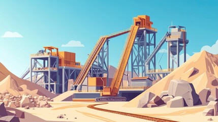 Industrial Quarry Processing Plant Conveyor Belt System