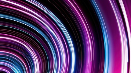 Vibrant abstract spiral light patterns in purple and blue tones.