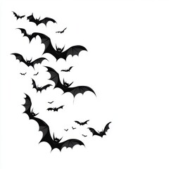 Naklejka premium Halloween Bats Flying in White Background