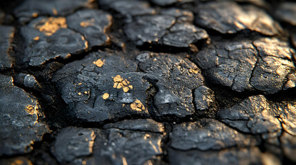 Black and Gold Cracked Texture - Abstract Background