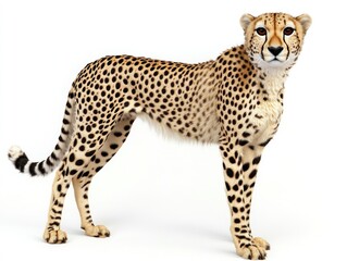 Cheetah Standing Against a White Background