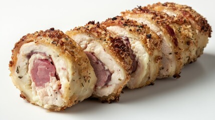 Delicious Chicken Roll Slices with Crispy Crust and Filling