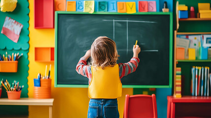schoolgirl in classroom
