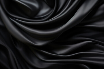 Obraz premium Outstanding Soft black fabric with drapery.