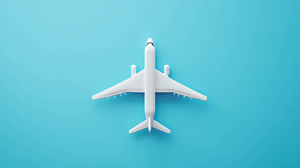 white airplane illustration on blue background