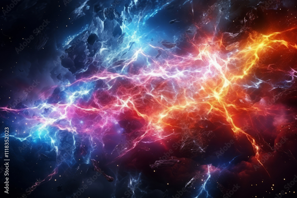 Wall mural amazing colorful background with a colorful image of a explosion of light