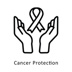 Obraz premium Cancer Protection Vector Outline Icon. Eps File 10