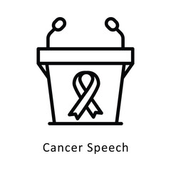 Cancer Speech Vector Outline Icon. Eps File 10