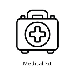 Obraz premium Doctor Briefcase Vector Outline Icon. Eps File 10