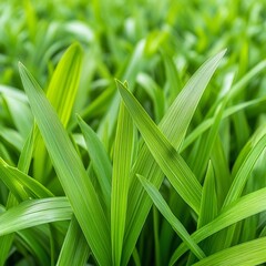 Obraz premium Lush Green Grass Blades Close Up Texture Background