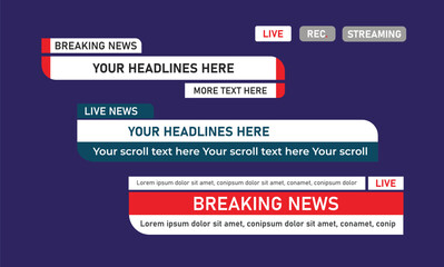Breaking news lower third design for news media