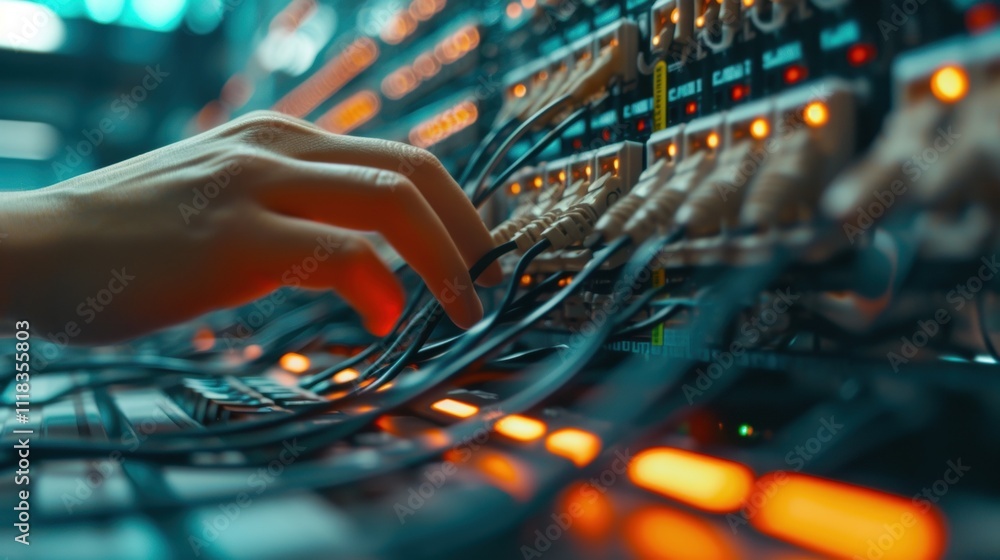 Aufkleber a detailed shot of a technicians hand entering a secure pword on a keyboard granting access to a pro