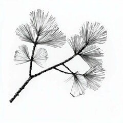 Obraz premium Detailed Sketch of Pine Branch for Artistic Nature Design