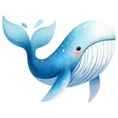 Fototapeta premium Playful Blue Whale Illustration.
