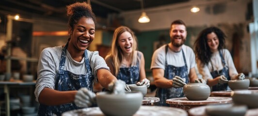 Joyful Pottery Class: Friends Creating Art Together