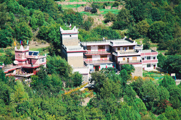Sichuan, China-Oct 18 2024: Jiaju Tibetan Village, Danba, concentrated place for Jiarong Tibetans...