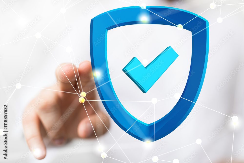Poster security data code digital in hand