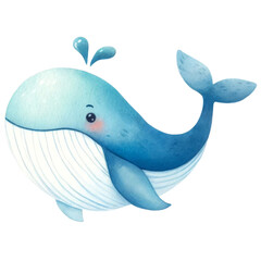 Obraz premium Playful Blue Whale Illustration.