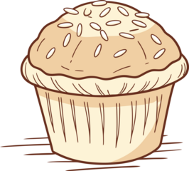 muffin illustration png on transparent background