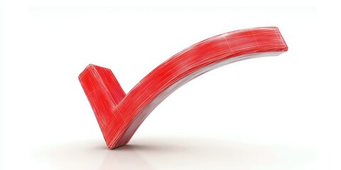 A bold, red check mark on a white background, symbolizing emphasis or correction in an eye-catching design.