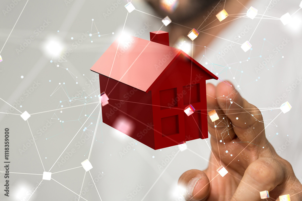 Poster house. data big data visualization background.abstract technology
