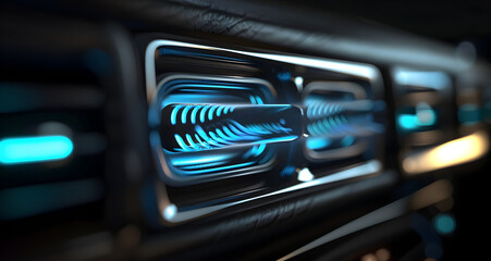 Closeup View of Car Air Conditioning System Illustration

