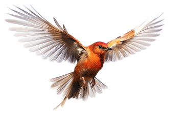 Fototapeta premium Fly in mid-air with wings fluttering fast capturing motion blur isolated on white background