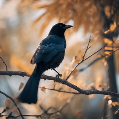 Fototapeta premium Black Bird Closeup