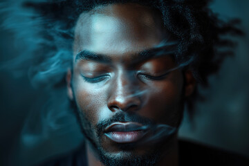Obraz premium Portrait of a man worried and depressed. Mental health concept.
